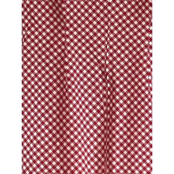 G.H Bass Dress Jumper Cotton Sleeveless Red White Plaid Checker Size 8 - Picture 4 of 6